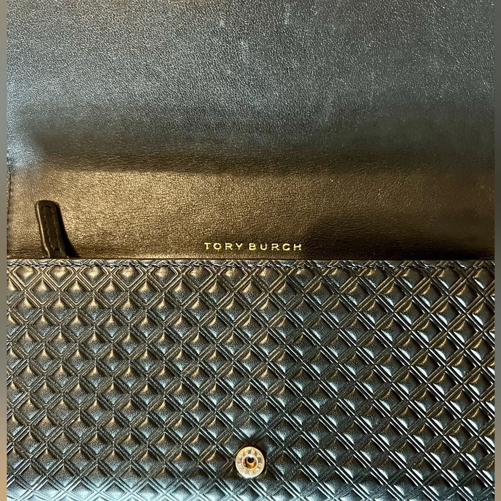 TORY BURCH Marion Quilted Embossed Leather Envelope Wallet Multi Gusseted - Picture 5 of 10